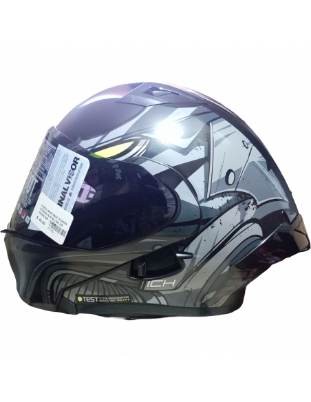 CASCO ABATIBLE 3120DV NEGR.GRIS OSC. VISOR SMOKE - L