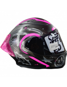 CASCO ABATIBLE 3130DV NEGR GRIS FUX VISOR SMOKE - M