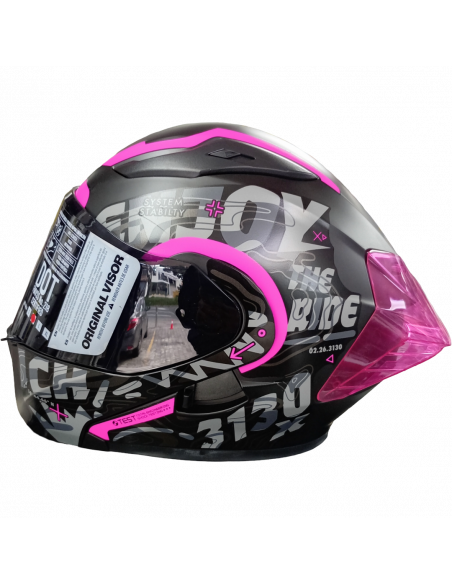 CASCO ABATIBLE 3130DV NEGR GRIS FUX VISOR SMOKE - M
